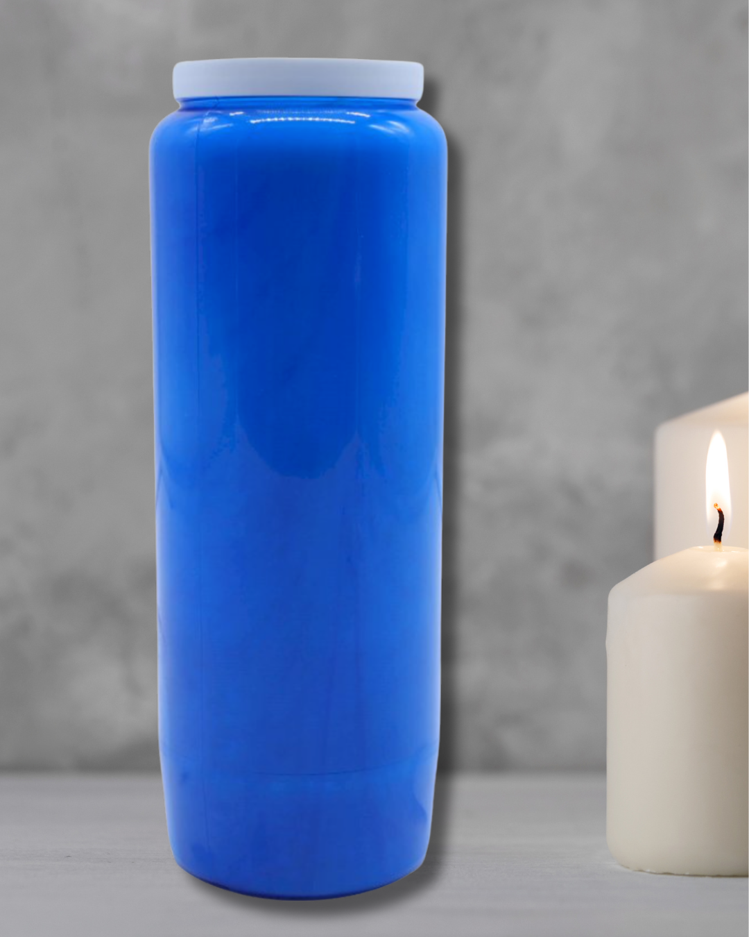 Bougie neuvaine unie bleue