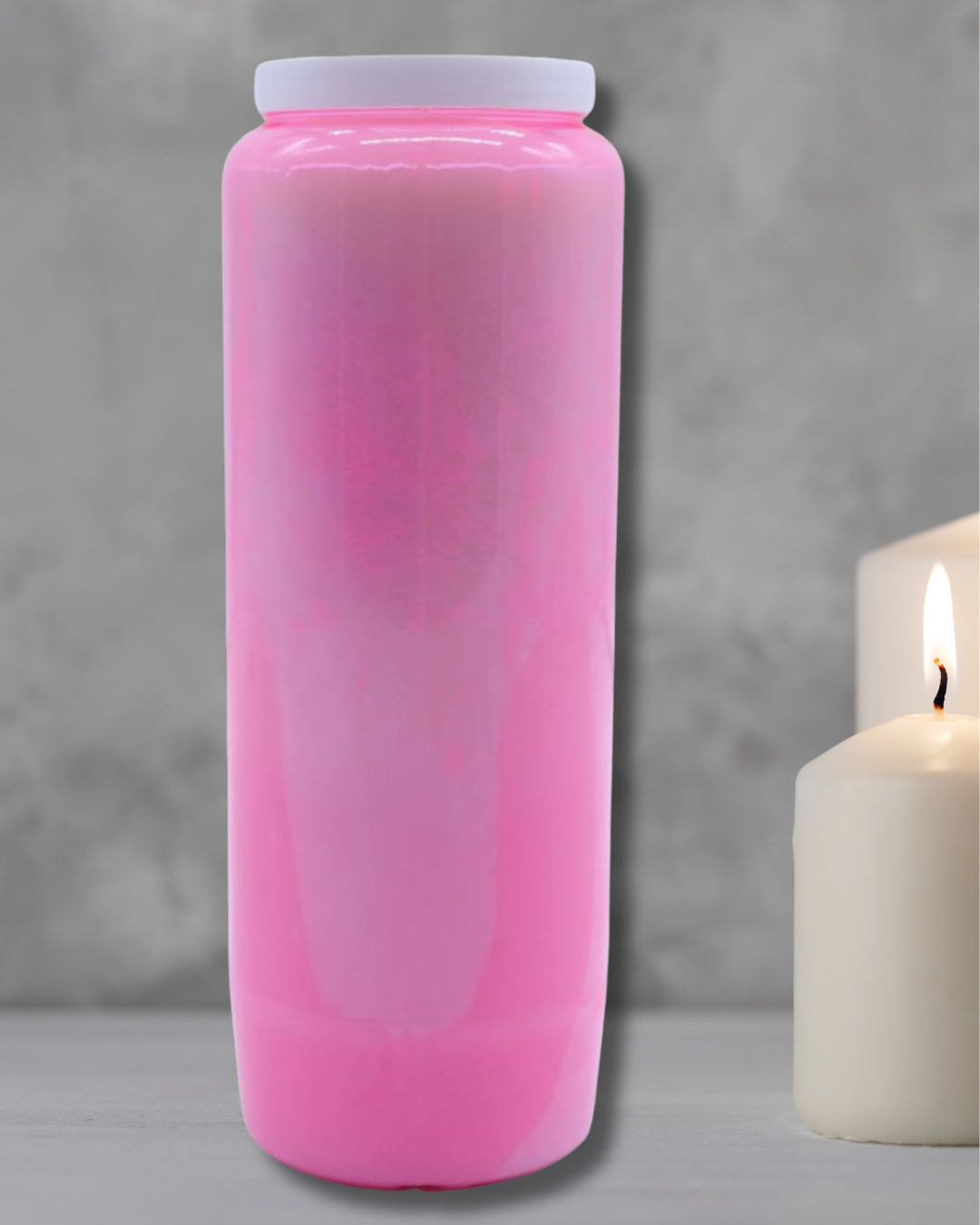 Bougie neuvaine unie rose