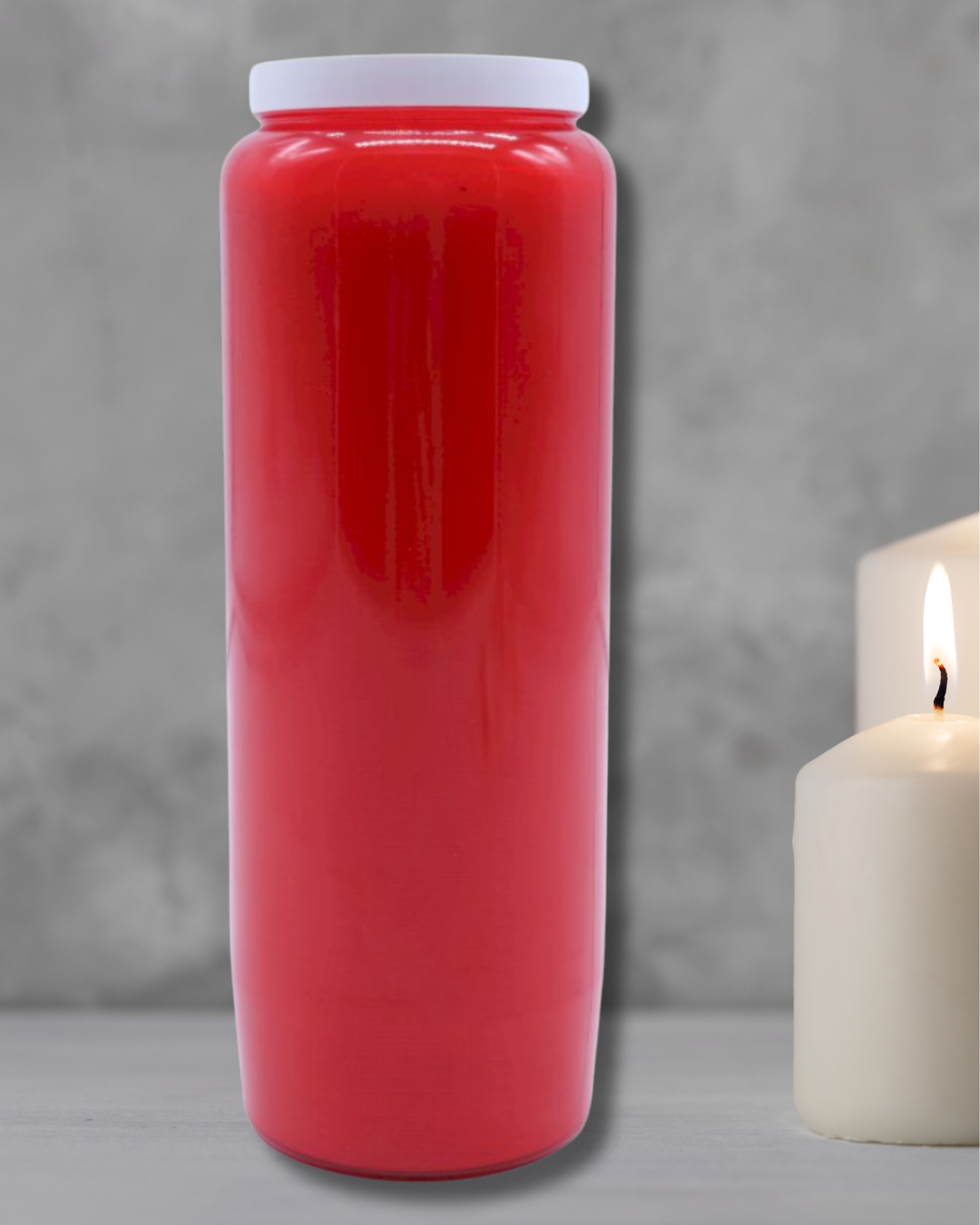 Bougie neuvaine unie rouge