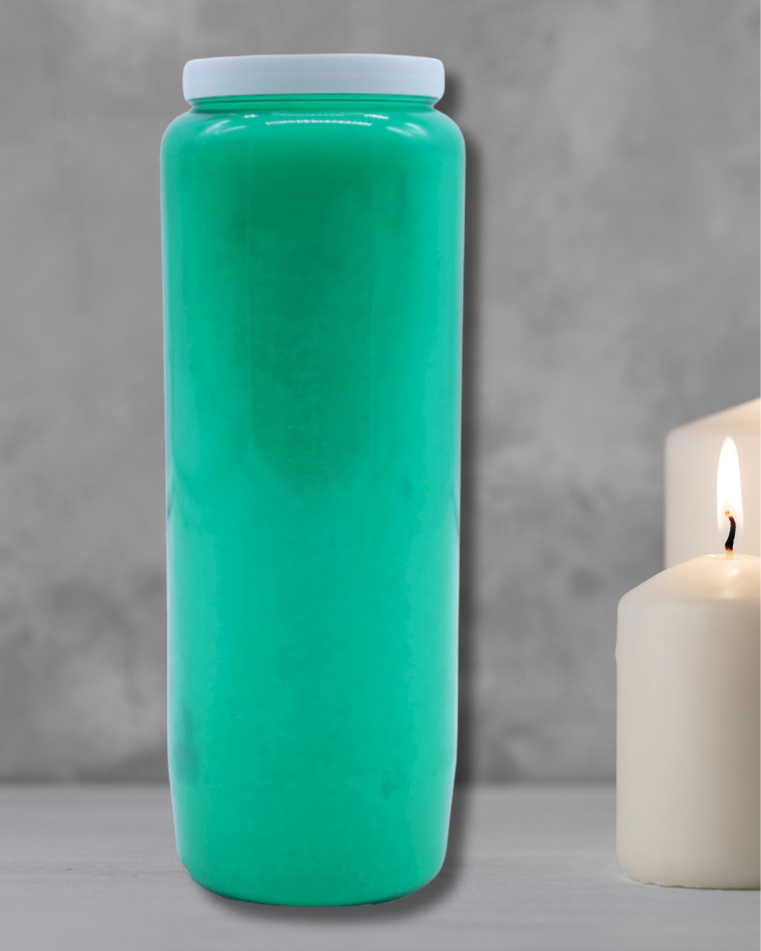 Bougie neuvaine unie verte