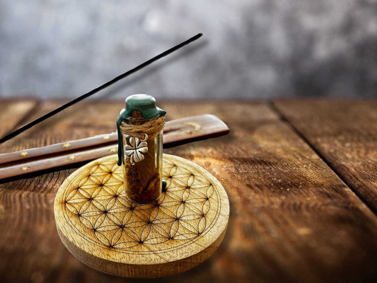 spell jar abondance + fleur de vie